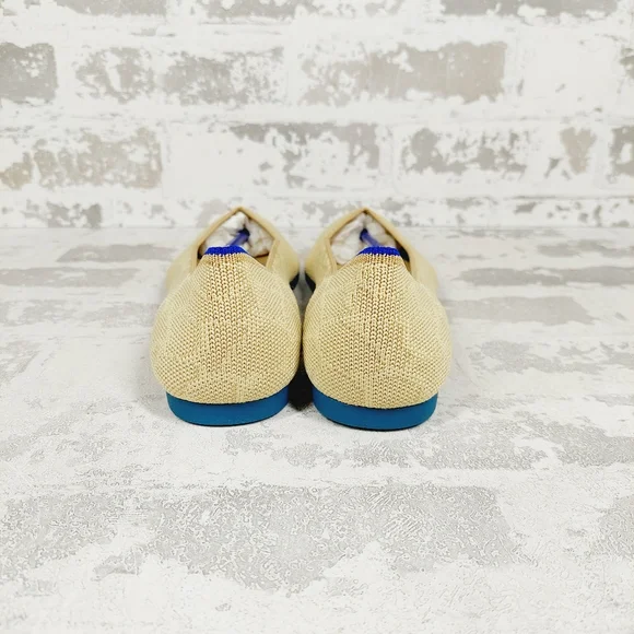 New Rothy's The Flat Giraffe Lemon Knit Pointy Toe Slip On Loafers W560